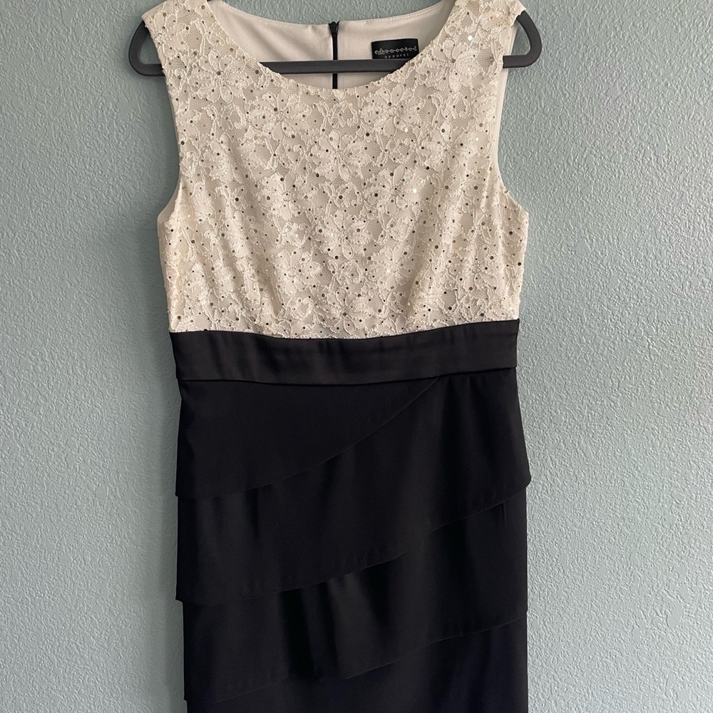 Black and white cocktail dress